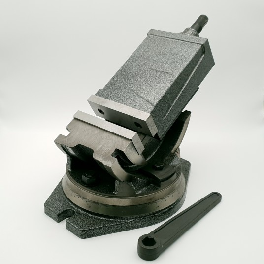 Фото тиски поворотные наклонные QHK125 (125 мм)