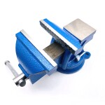 Фото 2 Тиски слесарные 125 мм, поворотные, стальные губки, с наковальней