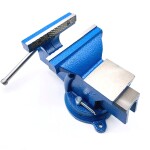 Фото 4 Тиски слесарные 125 мм, поворотные, стальные губки, с наковальней