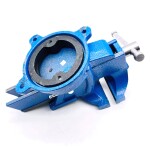 Фото 1 Тиски слесарные 125 мм, поворотные, стальные губки, с наковальней