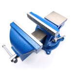 Фото 1 Тиски слесарные 150 мм, поворотные, стальные губки, с наковальней