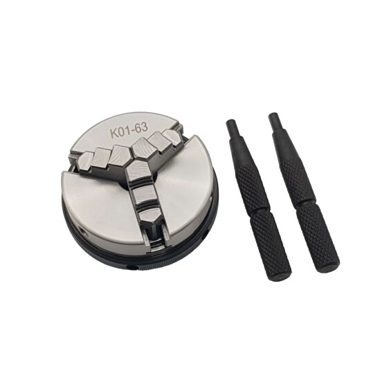 Фото Патрон токарный 3-х кулачковый 63 мм, К01-63 с резьбой М14х1