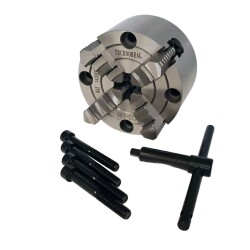 Фото Патрон 4-х кулачковый, К72-100, 100 мм независимое перемещение с отверстиями